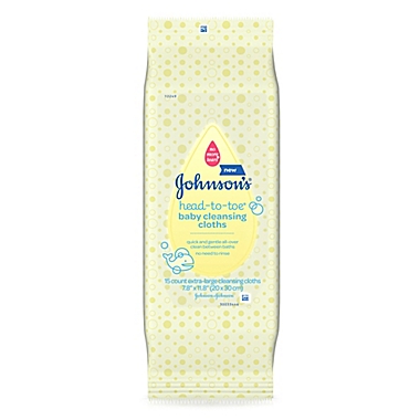 Johnson & Johnson&reg; Head-to-Toe&reg; 15-Count Baby Cleansing Cloths. View a larger version of this product image.