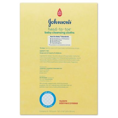 Johnson & Johnson&reg; Head-to-Toe&reg; 15-Count Baby Cleansing Cloths. View a larger version of this product image.