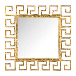 Safavieh Calliope Greek Key Large Mirror in Antique Gold