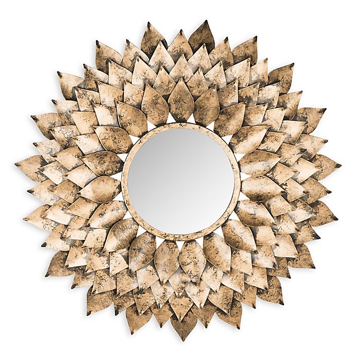 Safavieh Provence Sunburst Mirror In Gold Bed Bath Beyond - Sunburst Decorative Wall Mirror Gold Safavieh
