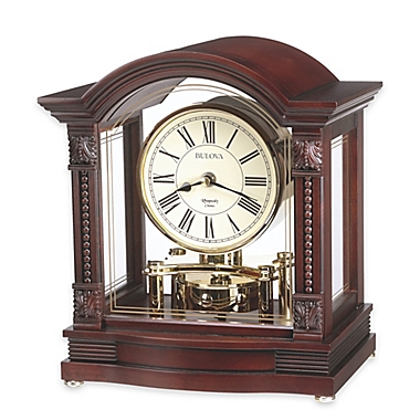 Bulova Sebastian 10.75-Inch x 6.5-Inch Table Clock in Walnut. View a larger version of this product image.