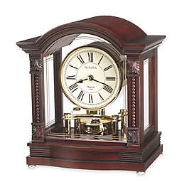 Bulova Sebastian 10.75-Inch x 6.5-Inch Table Clock in Walnut