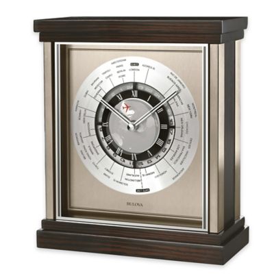 Bulova Wyndmere 9-Inch Table Clock in Ebony