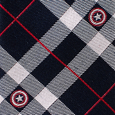 Marvel&reg; Captain America Plaid Tie in Blue. View a larger version of this product image.
