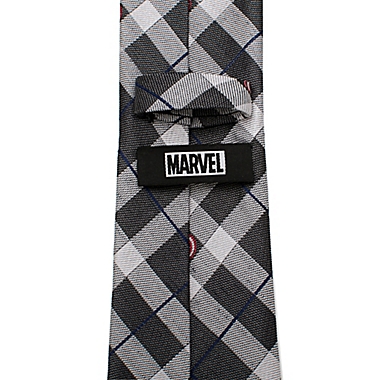 Marvel&reg; Captain America Plaid Tie in Grey. View a larger version of this product image.