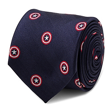 Marvel&reg; Captain America Tie in Navy. View a larger version of this product image.