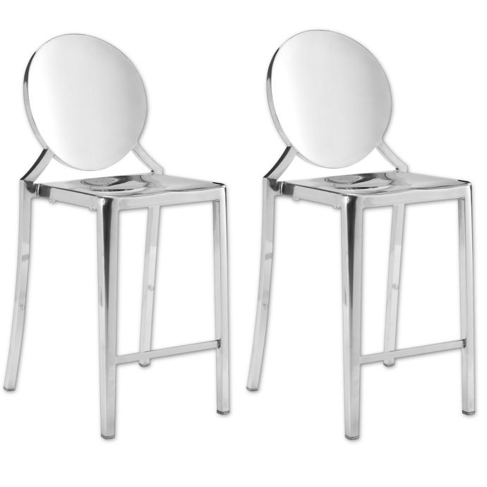 Zuo Eclipse Counter Chairs In Gold Set Of 2 Bed Bath