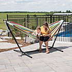 Alternate image 4 for Vivere 9-Foot Multicolor Stripe Double Hammock with Stand