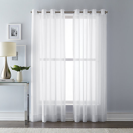 Alternate image 1 for Wamsutta® 63-Inch Grommet Top Sheer Window Curtain Panel in White (Single)