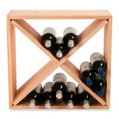 Wine Enthusiast 24-Bottle Wooden Wine Rack Cube