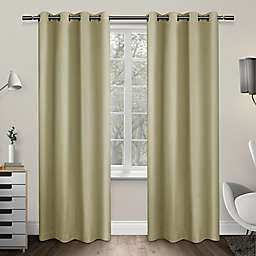 Sateen 108-Inch Grommet Top Room Darkening Window Curtain Panels in Linen (Set of 2)