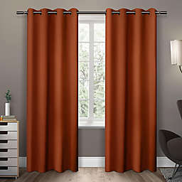 Sateen 108-Inch Grommet Top Room Darkening Window Curtain Panels in Orange (Set of 2)