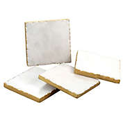 Thirstystone&reg; Gold Edge Marble Coasters in White (Set of 4)