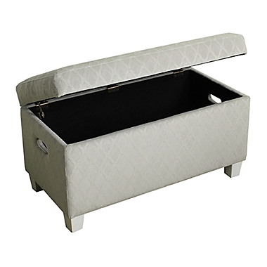 KinFine HomePop Cameron Storage Bench in Grey. View a larger version of this product image.