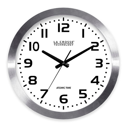 Alternate image 1 for La Crosse 16-Inch Atomic Metal Wall Clock