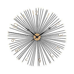 Sterling Industries 36-Inch Shockfront Wall Clock in Black/Gold
