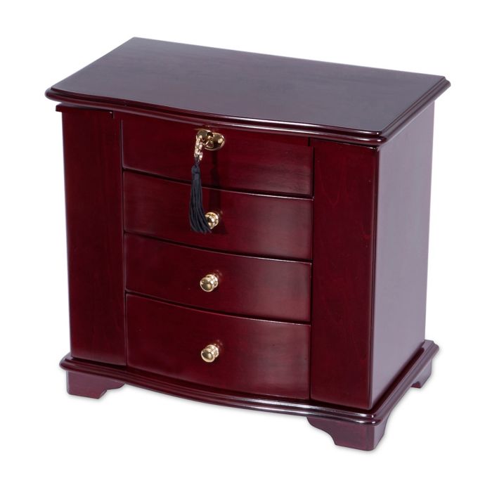 Mele & Co. Waverly Wooden Jewelry Box in Cherry Bed Bath