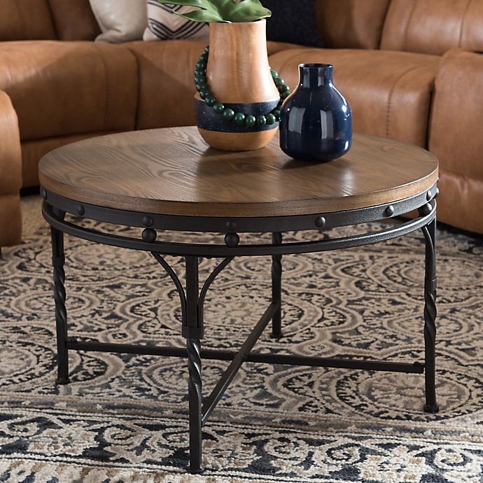 Austin Round Cocktail Table In Antique, Antique Bronze Round Coffee Table