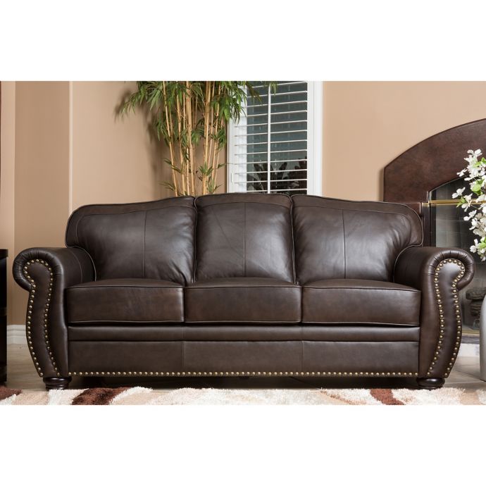 Abbyson Living Palazzo Sofa In Brown Bed Bath Beyond