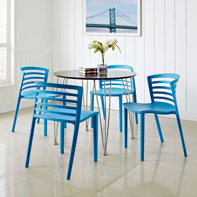 Modway Curvy Plastic Dining Side Chair (Set of 4) Bed Bath & Beyond