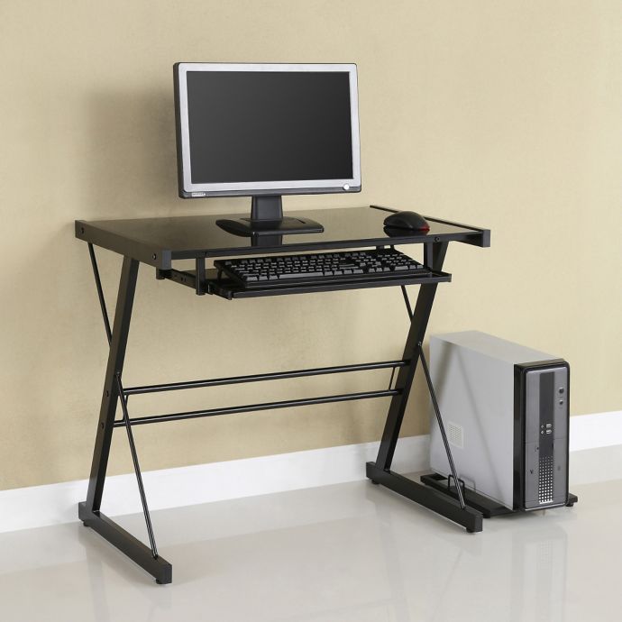 Forest Gate Modern Glass Metal Computer Desk | Bed Bath and Beyond Canada