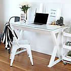 Alternate image 0 for Forest Gate 48&quot; Modern Glass Metal Computer Desk in White