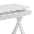 Alternate image 4 for Forest Gate 48&quot; Modern Glass Metal Computer Desk in White