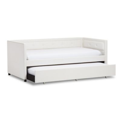 Frank Faux Leather Sofa Twin Bed in White
