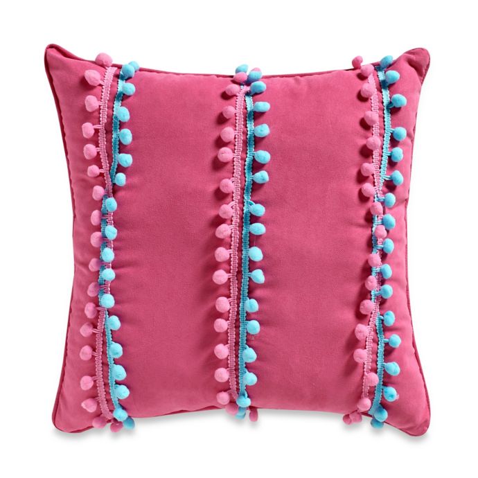 Emily PomPom 16Inch Square Throw Pillow Bed Bath & Beyond