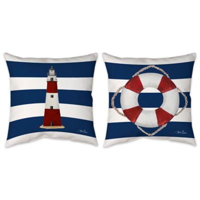Nautical Stripe Indoor/Outdoor Throw Pillow