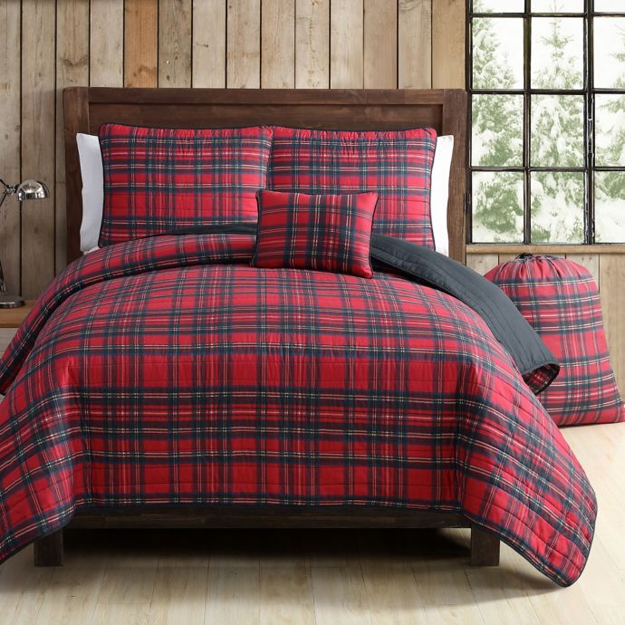 Vcny Tartan Plaid Quilt Set In Red Green Bed Bath Beyond
