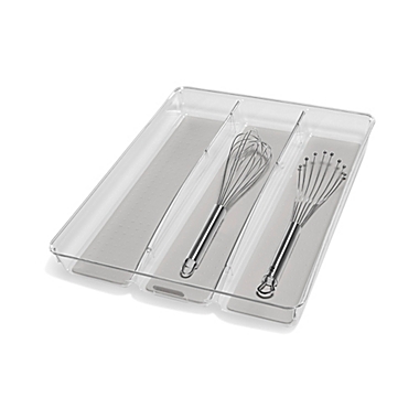 madesmart&reg; Clear Collection 3-Compartment Large Utensil Tray. View a larger version of this product image.