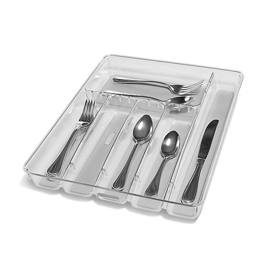 Alternate image 1 for madesmart® Clear Collection 6-Compartment Large Flatware Organizer