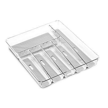 madesmart&reg; Clear Collection 6-Compartment Large Flatware Organizer. View a larger version of this product image.