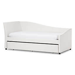 Baxton Studio Vera Faux Leather Sofa Twin Bed in White