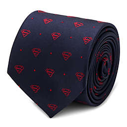 Dc Comics Silk Superman Shields and Dots Tie in Navy/Red