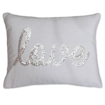 Thro By Marlo Lorenz Love Sequin Pillow In Vapor Silver Bed Bath