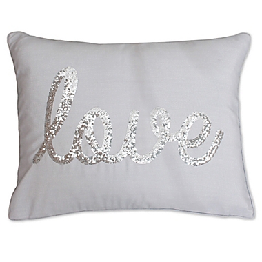 Thro by Marlo Lorenz Love Sequin Pillow in Vapor Silver. View a larger version of this product image.