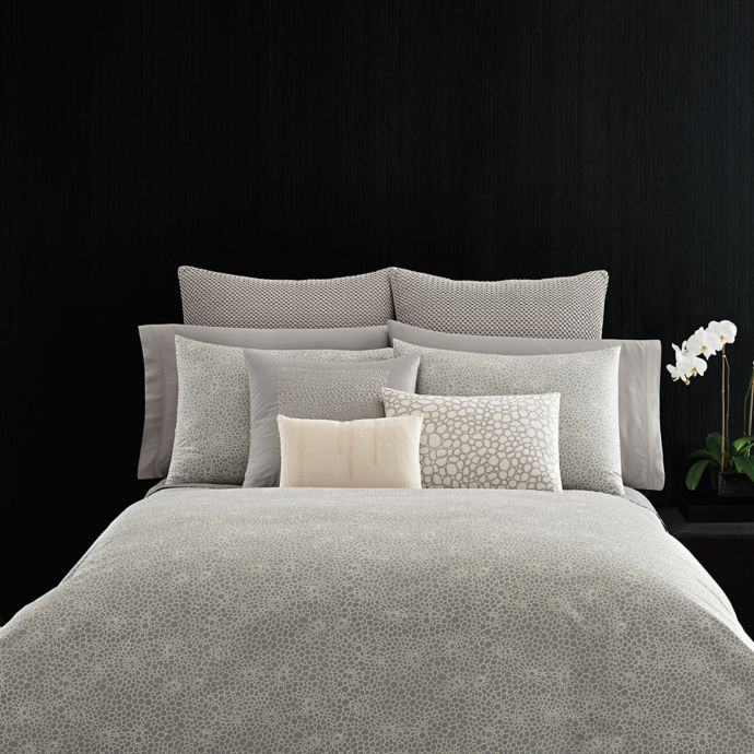 Vera Wang Home Crochet Lace Duvet Cover In Grey Bed Bath Beyond