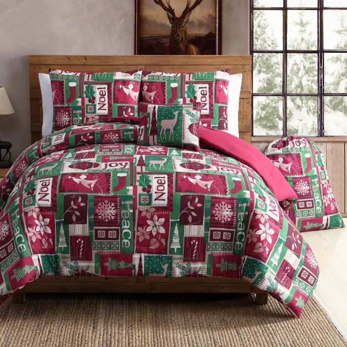 Vcny Holiday Patch Comforter Set In Red Green Bed Bath Beyond