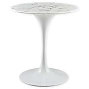 Modway Lippa Marble Dining Table in White
