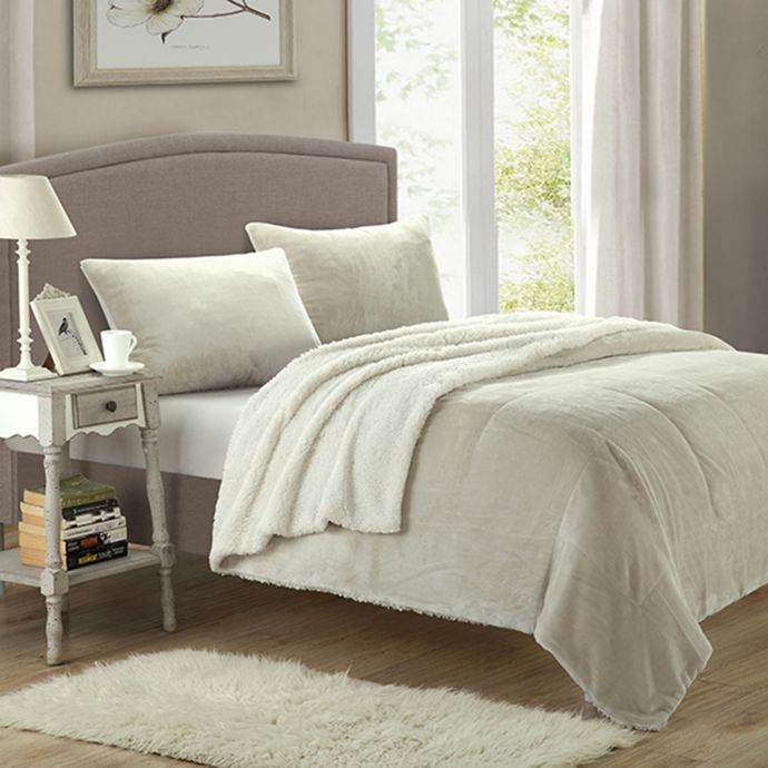 Chic Home Evelyn 3Piece SherpaLined Blanket Set Bed Bath and Beyond