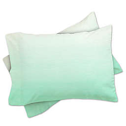 Deny  Designs Social Proper Mint Ombre King Pillow Shams in Mint (Set of 2)