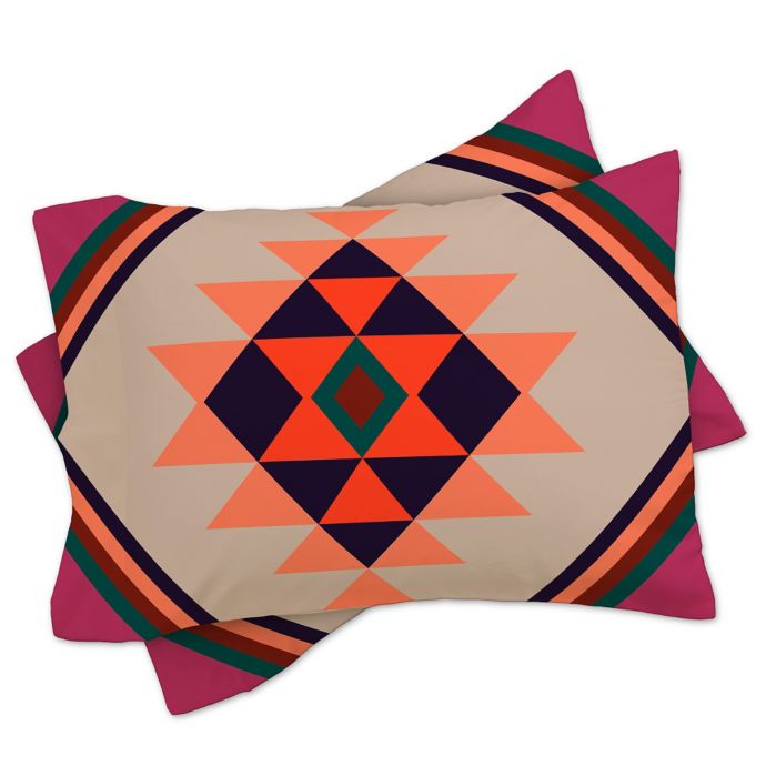 Deny Designs Wesley Bird Desert Pillow Shams In Orange Set Of 2