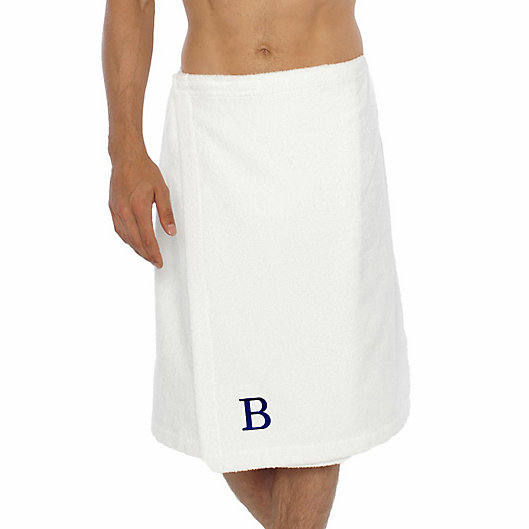 Men's Long  Terry Bath Shower Wrap 100% Cotton White 