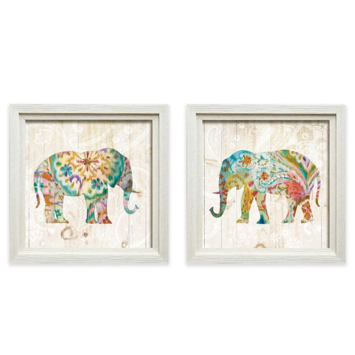 Bohemian Paisley Elephant Framed Wall Art | Bed Bath & Beyond