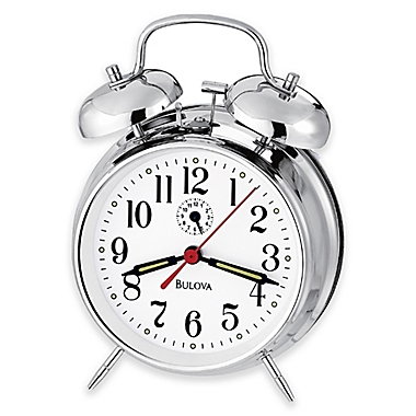 Bulova Bellman II Table Clock in Polished Chrome. View a larger version of this product image.