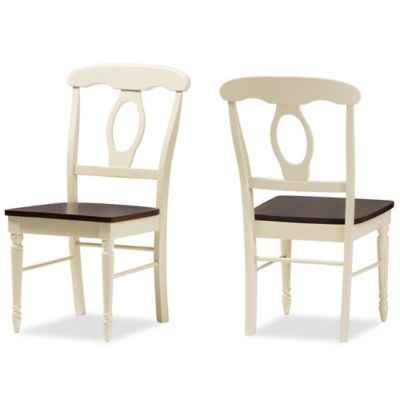 Napoleon French Country Cottage Dining Chairs in Brown/Cream (Set of 2)