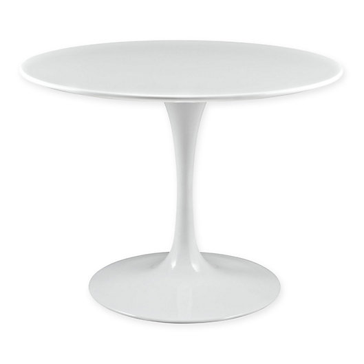 Modway Lippa Round Wood Top Dining, White Round Kitchen Table With Wood Top