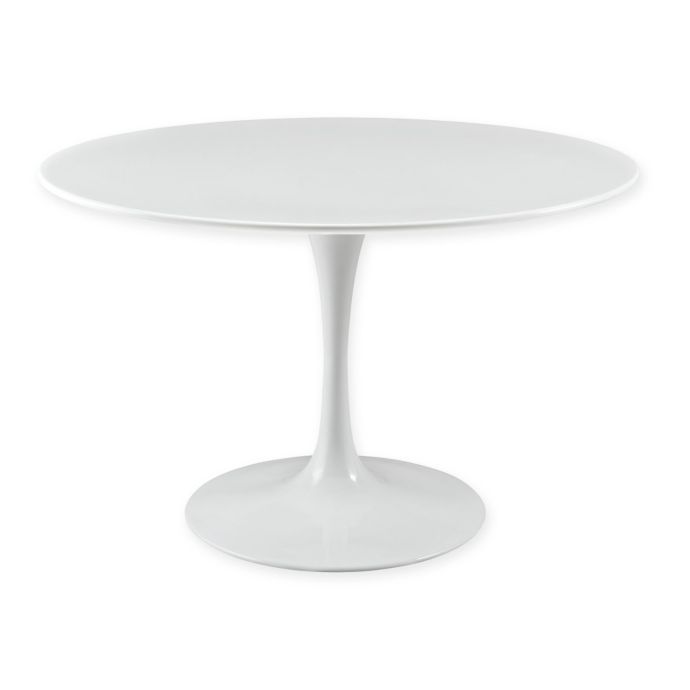 Modway Lippa Round Wood Top Dining Table In White Bed Bath Beyond